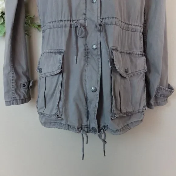 Talula Hooded Utility Jacket Washed Gray Size XXS - Picture 3 of 11